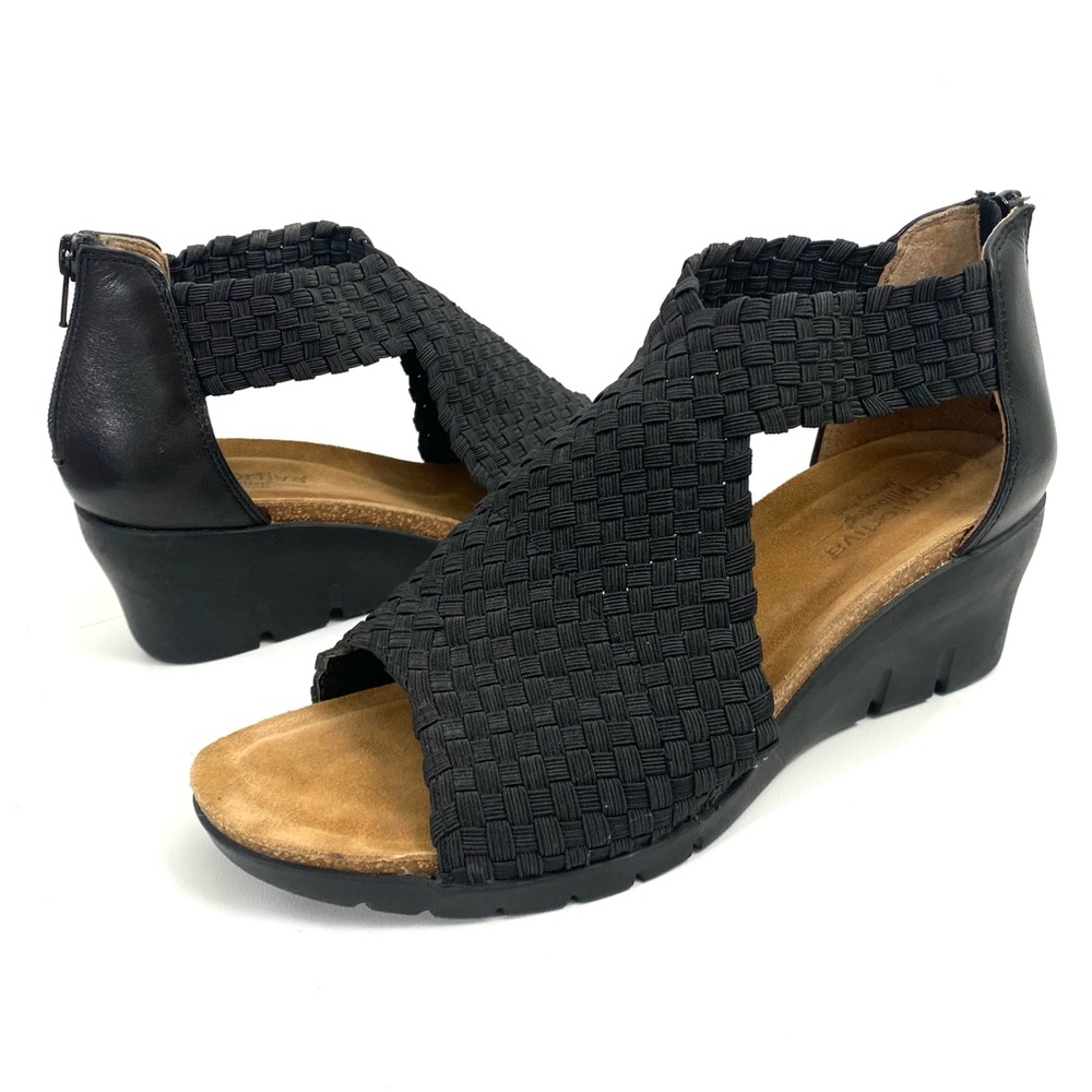 Comfortiva Pillow Top Memory Foam Wedge Woven Sandals Women’s 9 M